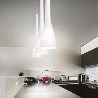 Lampadario moderno che scende su penisola bianco 14,5cm FLUT SP1 BIG BIANCO IDEAL LUX