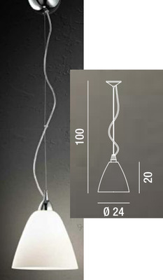 Lampadario 24cm sospensione vetro satinato 4320B PERENZ