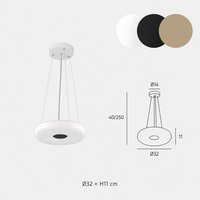 Lampadario decoro bottone bianco nero o sabbia 1217/SP BENNY TOP LIGHT