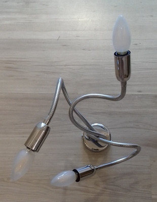 Lampada 3 luci braccetti flessibili e modellabili cromati 40cm 38406 LUCI MODERNE