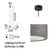 Immagine aggiuntiva di Lampadario decentrabile da spina 12 metri cemento 12x11 OIL-4 SP1 IDEAL LUX