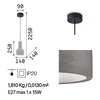 Immagine aggiuntiva di Lampadario piccolo moderno cemento grigio cupolina 14x25 OIL-3 SP1 IDEAL LUX