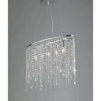 Lampadario a sospensione moderno con cristalli pendenti 5 luci 42302 LUCI CRISTALLI
