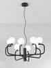 Lampadario contrasto nero bianco curve morbide 8 luci  45002