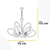Misure Lampadario design ellisse 9 luci bianco moderno