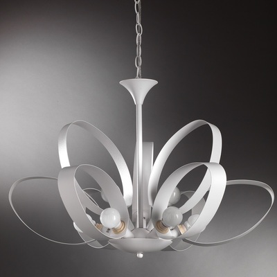 Lampadario design ellisse 9 luci bianco moderno  41421