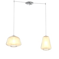Lampadario design moderno doppia luce ambra  43310