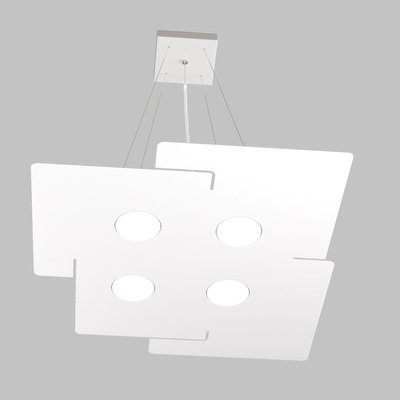 Lampadario moderno forma quadrata metallo bianco 1161/S4 ECHO TOP LIGHT