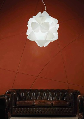 Lampadario grande moderno a sospensione in acrilico bianco 65cm CL1462/15 COTTON EMPORIUM