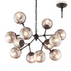 Immagine aggiuntiva di Lampadario moderno grappoli di sferette ambrate 12 luci KEPLER SP12 IDEAL LUX