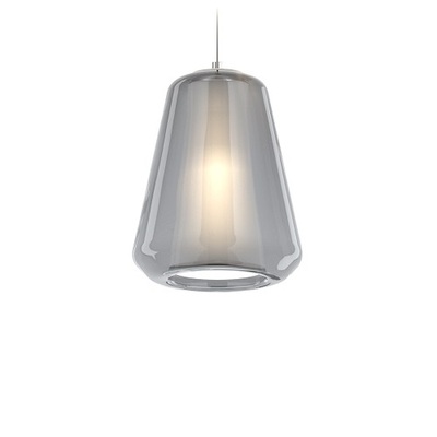 Lampadario piccolo vetro fum&egrave; per ambienti moderni industriali o urban  43286
