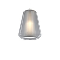 Lampadario piccolo vetro fum&egrave; per ambienti moderni industriali o urban  43286