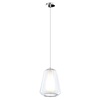 Immagine aggiuntiva di Lampadario cono vetro trasparente e bianco piccolo design impatto  43295