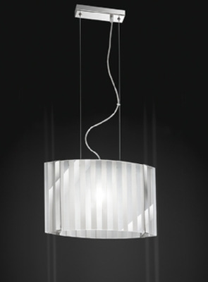Lampadario moderno righe trasparenti 45x28 6282 PERENZ