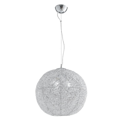 Lampadario a sfera con fili metallo e cristalli 45cm 3 luci E27 37805 LUCI MODERNE