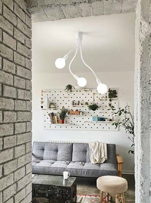 Lampadario moderno o plafoniera bianca con 3 luci E27 e bracci flessibili 6678B PERENZ