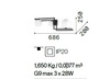 Misure Lampadario moderno design curve quadre 3 sferette camera da letto ingresso bagno