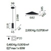 Misure Lampadario grande cappello metallo diametro 60cm