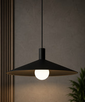 Lampadario grande metallo cappello strega nero diametro 60cm MIX UP SOSP CONO BIG NERO IDEAL LUX
