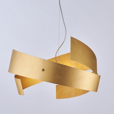 Lampadario moderno sospensione oro spirale di fasce 57cm 42389 LUCI E COLORI