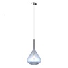 Dettaglio lampadario moderno vetro ampolla piccolo blu