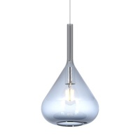 Lampadario moderno vetro ampolla piccolo blu trasparente E27 1177CR/S1-BL KONA TOP LIGHT