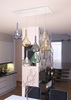 Immagine aggiuntiva di Lampadario a sospensione 7 luci vetri ampolla multicolore grappolo  42669