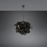 Lampadario a sospensione nero oro in acrilico cascata foglie 70cm 41905 LEAVY LUCI MODERNE