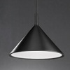 Lampadario a sospensione piatto nero cono grafico 40cm  44404
