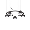 Lampadario cerchio rotondo nero 5 cilindretti lampadine MINOR ROUND SP5 IDEAL LUX