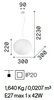 Immagine aggiuntiva di Lampadario a sospensione in vetro bianco ovale 30cm COTTON SP1 D30 IDEAL LUX