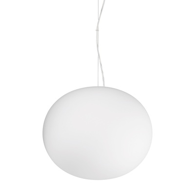 Lampadario a sospensione in vetro bianco ovale 30cm COTTON SP1 D30 IDEAL LUX