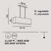 Immagine aggiuntiva di Lamapadario paralume rettangolo bianco 70x18 rigore e delicatezza 3xE27  4396