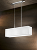 Particolare di Lamapadario paralume rettangolo bianco 70x18 rigore e delicatezza 3xE27  43961
