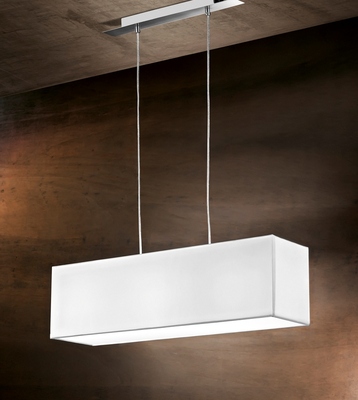 Lamapadario paralume rettangolo bianco 70x18 rigore e delicatezza 3xE27 5886-CR PERENZ