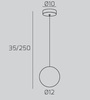 Immagine aggiuntiva di Lampadario piccola sfera 12cm trasparente interno bianca  42760