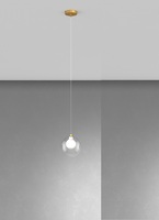 Lampadario piccola sfera 12cm trasparente interno bianca 1206OS/S1 INSIDE TOP LIGHT