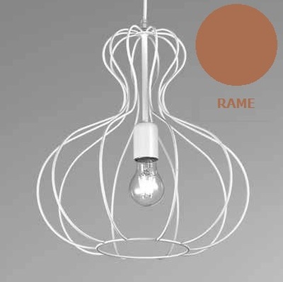 Lampadario rame con griglia a gabbia in metallo 42533 LUCI MODERNE