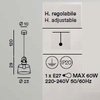 Immagine aggiuntiva di Lampadario piccolo vetro ambra trasparente 23cm attacco nero e brunito  43916
