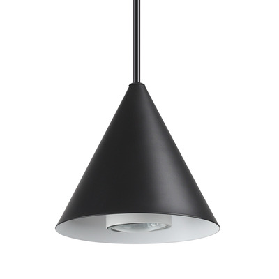 Lampadario in metallo a piccolo cono nero interno bianco A-LINE SP1 D13 NERO IDEAL LUX