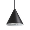 Lampadario in metallo a piccolo cono nero interno bianco A-LINE SP1 D13 NERO IDEAL LUX
