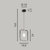 Misure Lampadario a sospensione con cornice di luce geometrica