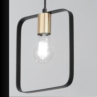 Lampadario a sospensione nero con cornice di luce geometrica  45572