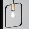 Lampadario a sospensione nero con cornice di luce geometrica  45572
