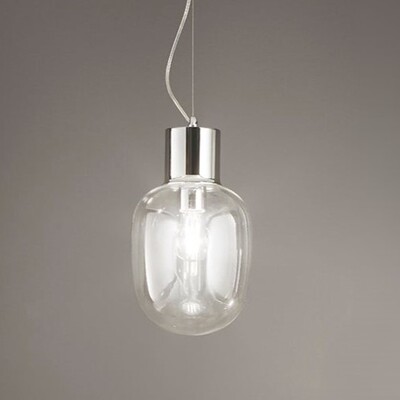 Lampadario piccolo 18cm vetro soffiato trasparente 42936 LUCI