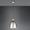 Immagine aggiuntiva di Sospensione lampadario a cupoletta 25 cm nickel antico e legno  41911