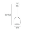 Misure Lampadario vetro semi-trasparente delicato