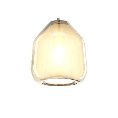 Lampadario vetro semi-trasparente ambra delicato moderno 1176CR/S1-BETA-AM TOP LIGHT