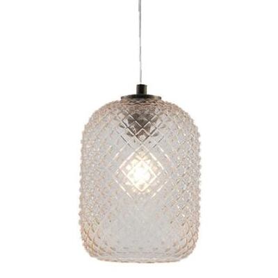 Lampadario piccolo vetro ovale ambra sfaccettato 15x20cm 42627 LUCI MODERNE