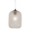 Lampadario piccolo vetro ovale ambra sfaccettato 15x20cm 42627 LUCI MODERNE